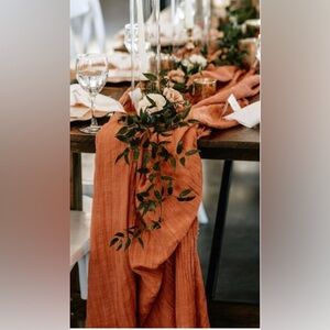 Terracotta Gauze Boho Table Runners NWOT Set of 14